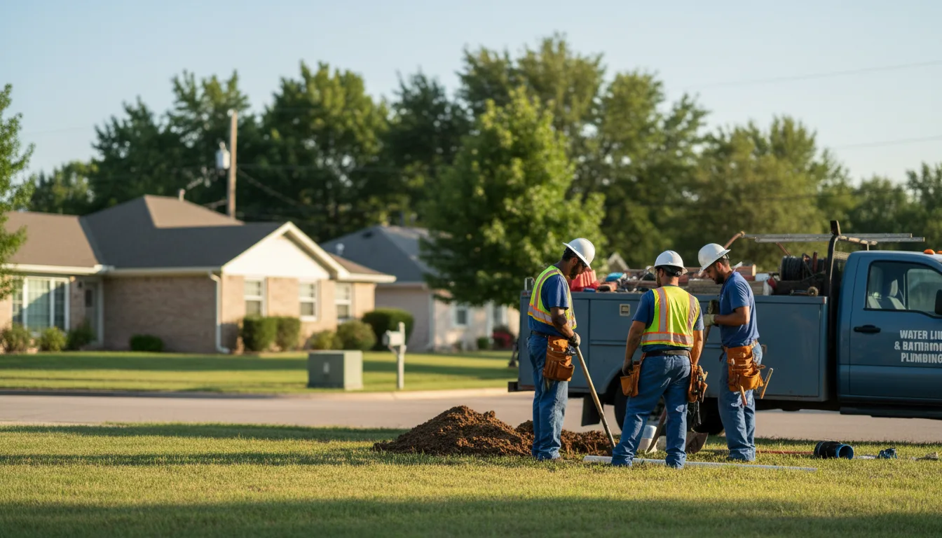 Residential water line and bathroom plumbing service in Blue Mountain, AR